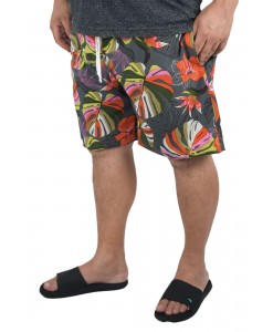 Short Estampado Tactel Elastano Extra Grande Bermuda Cinza